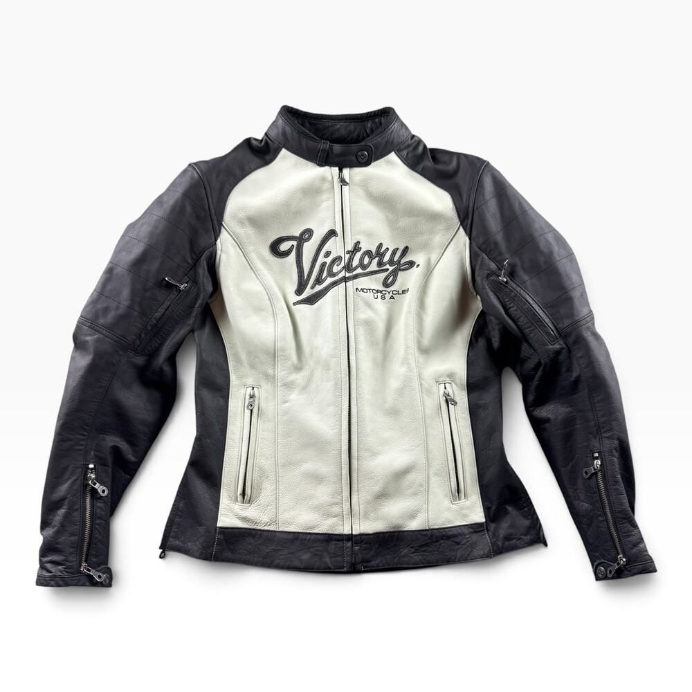 Victory Womens XL Leather Motorcycle Jacket CE Armor Buffalo Nappa 286321503